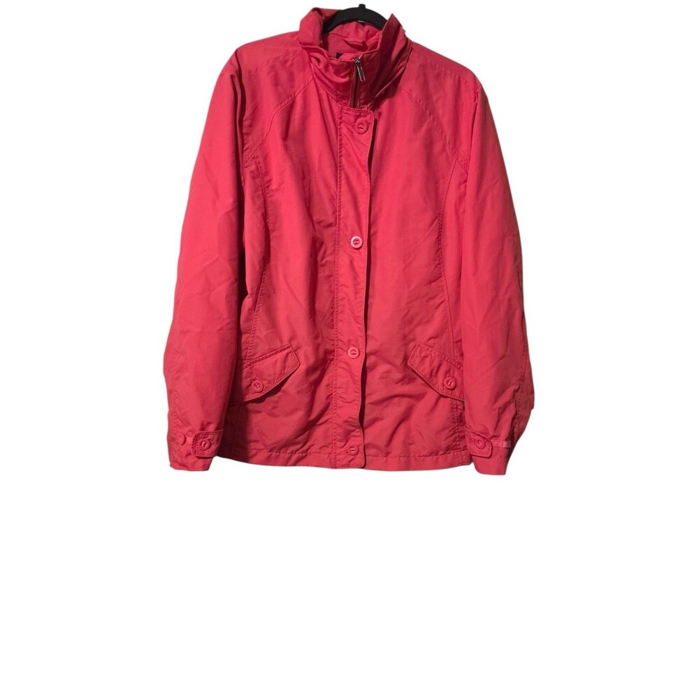 Lands’ End Jacket Women's Size XL 18 - 20 Pink Windbreaker Full Zip No Hood